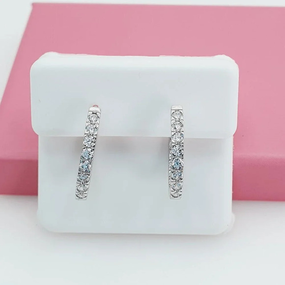 "925 Sterling Silver Cubic Zirconia Earrings, U19254669 - Picture 4 of 11
